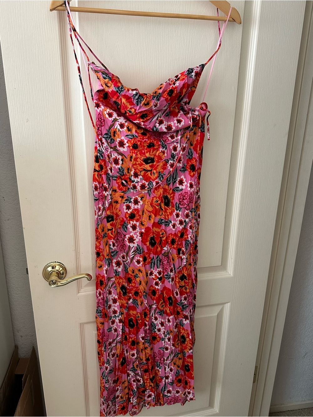 Hello Molly Pink Floral Cowl Slip Maxi Dress